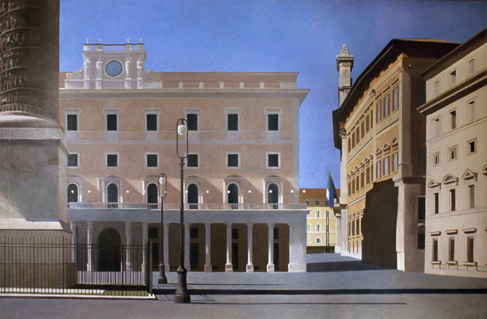 Piazza Colonna. Olio su tela, cm. 300 x 200. 2002. Collezione Il Tempo, (...)
