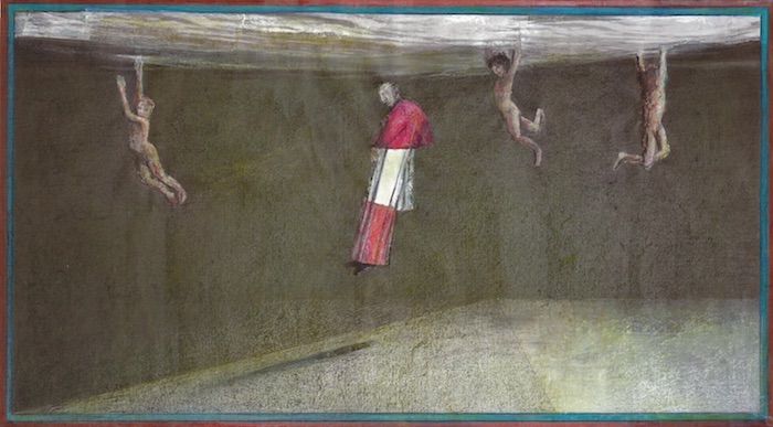 Cardinale n.1, bozzetto. Pastello su carta, cm. 30x59. 2019. Proprietà (...)