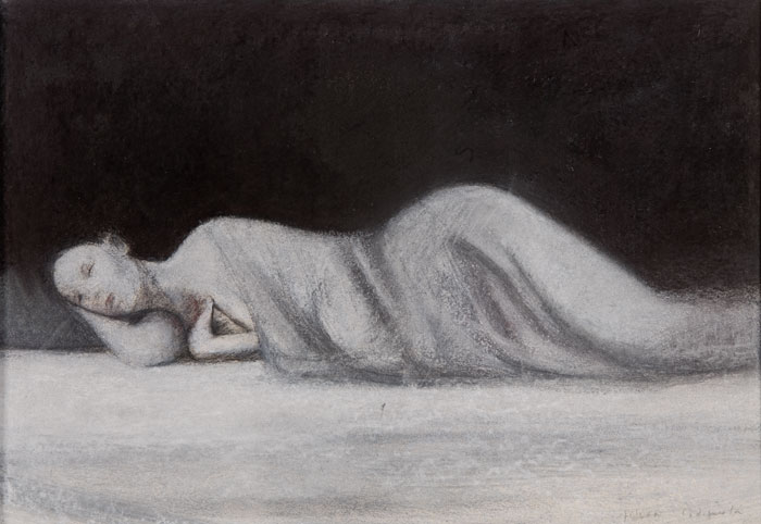 Donna dormiente. Pastello su carta, cm. 35 x 49. 2004. Proprietà (...)