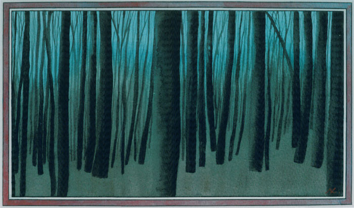 Alberi russi. Acquarello su carta. 31 x 20 cm - 2001