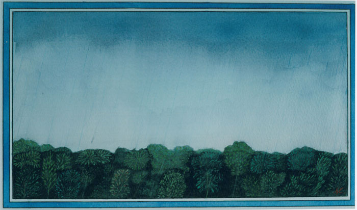 Cime tempestose. Acquarello su carta. 31 x 20 cm - 2001
