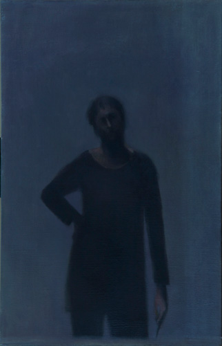 Autoritratto viola. Olio su tela, cm. 45 x 70. 2007 . Proprietà (...)
