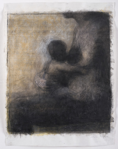 Mano e bambino 2. Carboncino su carta cm. 44 x 39. 2004. Proprietà (...)