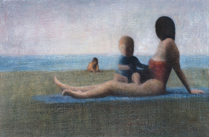 Spiaggia. Olio su tela, cm. 44 x 30. 2005/2013. Collezione privata