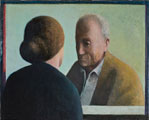 Doppio autoritratto. Olio su tavola ø cm 69. 1995