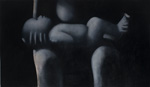 Doppio autoritratto. Olio su tavola ø cm. 69. 1995