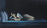 A tavola. Olio su tavola, cm. 116 x 50. 1994
