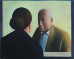 Doppio autoritratto. Olio su tavola ø cm 69. 1995