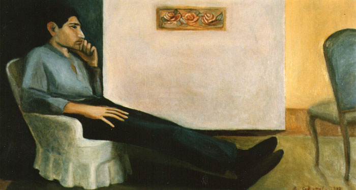 Giuseppe Traversa. Olio su tela, cm. 90 x 45.1992. (b)
