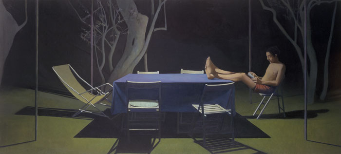 Notturno I. Olio su tela, cm. 203 x 91,5. 1999. Collezione privata
