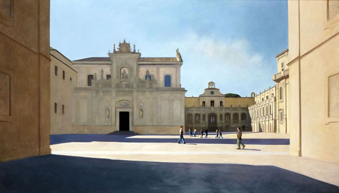 Francesco Moschini a Lecce. Olio su tela, cm. 205 x 120. 2000. Collezione (...)