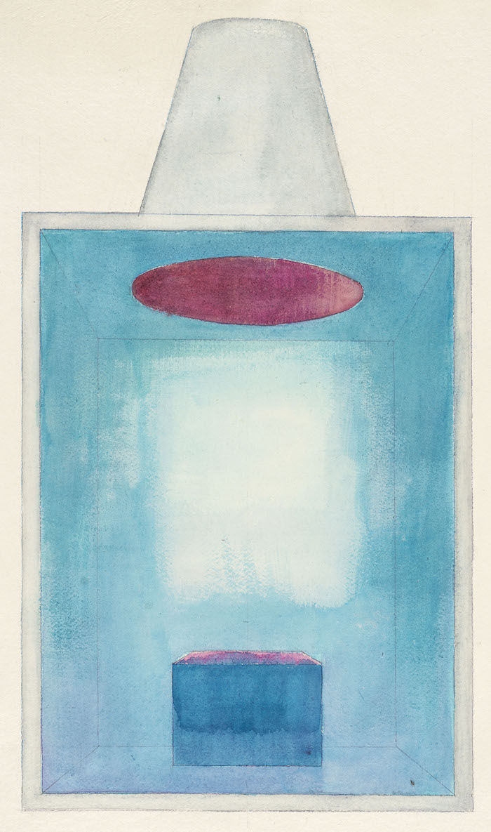 Altare rosso e blu. Acquarello su carta, cm. 56,5 x 38. 2017. Proprietà (...)