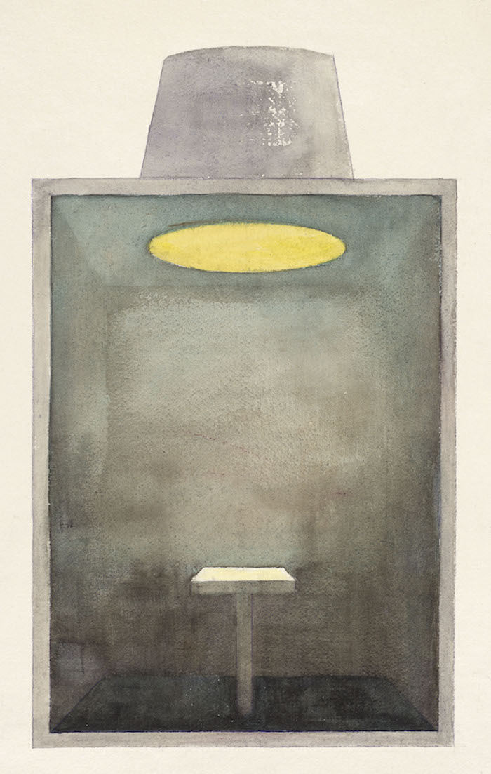 Altare giallo e grigio. Acquarello su carta, cm. 56,5 x 38. 2017. Proprietà (...)