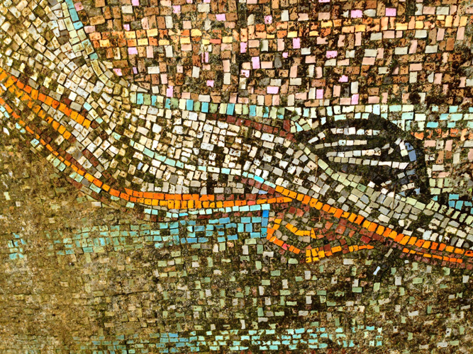 Dettaglio del mosaico nel 2013
