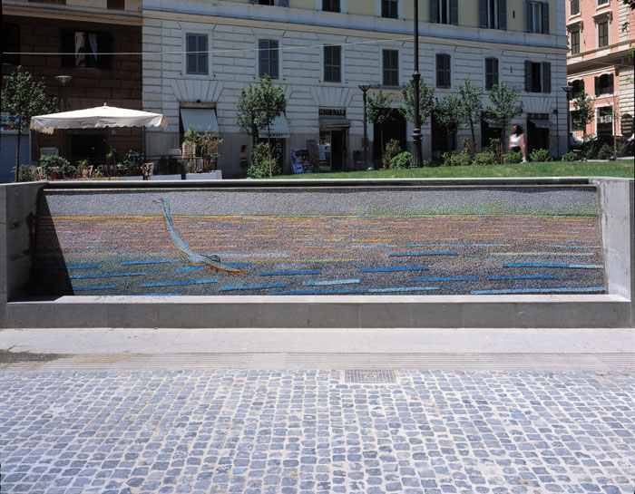 Piazza San Cosimato, mosaico metri 8,63 x 1,70 - 2006. Foto Andrea (...)
